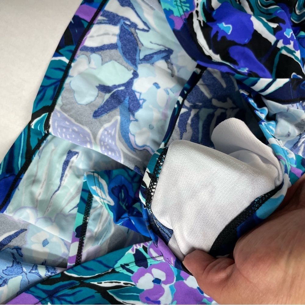 Maxine of Hollywood Blue and Purple Floral Swimwear - Picture 2 of 5